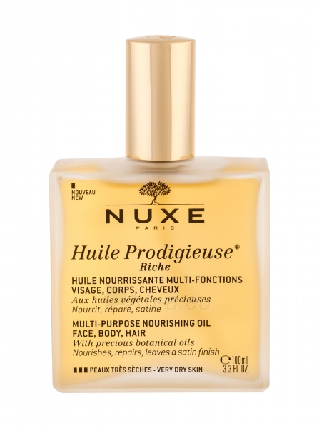 Body aliejus NUXE Huile Prodigieuse Riche Multi Purpose Dry Oil Face, Body, Hair Body Oil 100ml paveikslėlis 1 iš 1