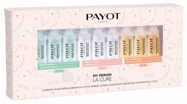 Kūno kremas Payot Balancing face serum for the female cycle My Period (Rebalancing Face Serum) 9 x 1.5 ml paveikslėlis 1 iš 1