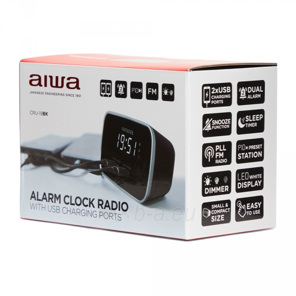 Laikrodis Aiwa CRU-19BK black paveikslėlis 5 iš 5