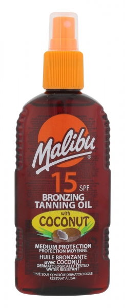 Losjonas drėkinimui ir apsaugai Malibu Bronzing Tanning Oil Coconut 200ml SPF15 paveikslėlis 1 iš 1