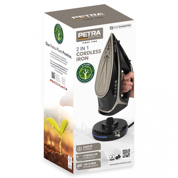 Lygintuvas Petra PF0987VDEEU7 2600W 2 In 1 Iron Black and Platinum paveikslėlis 10 iš 10