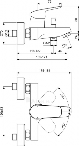 Maišytuvas Ideal Standard, Ceraflex, voniai paveikslėlis 5 iš 5