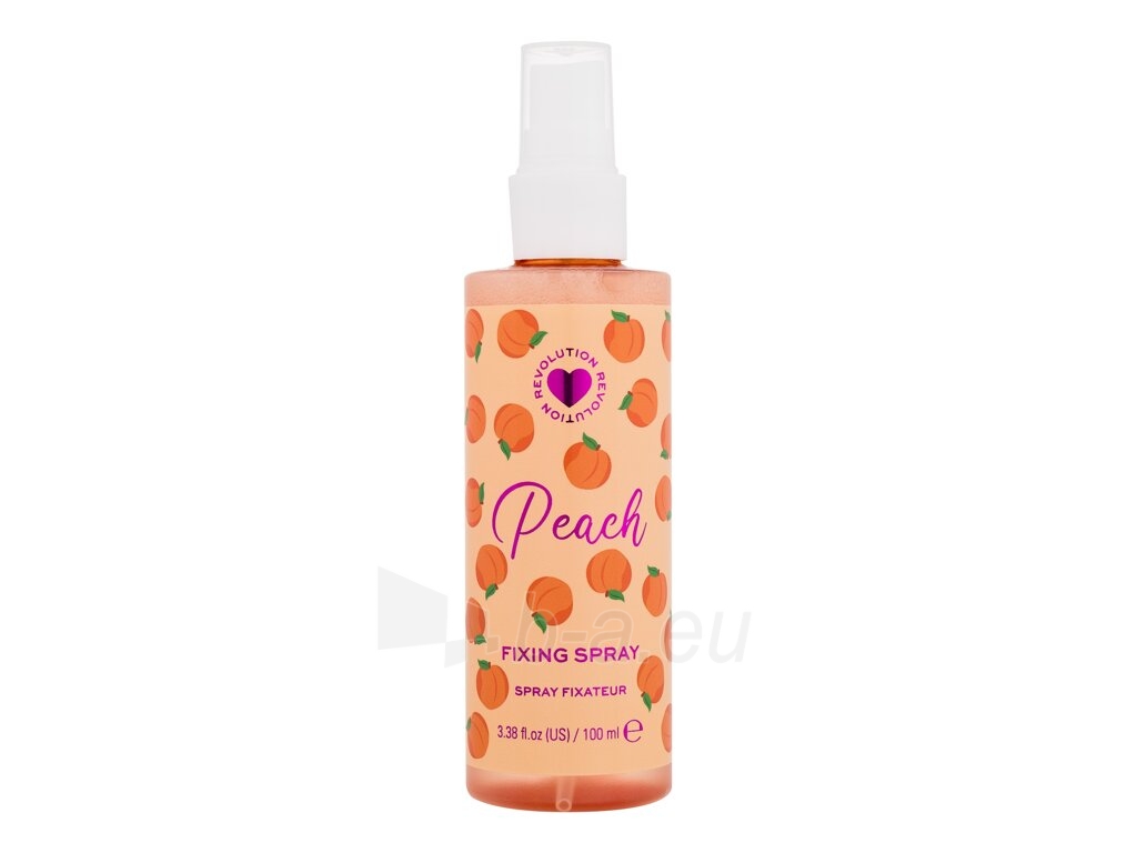 Makeup Revolution London I Heart Revolution Fixing Spray Make - Up Fixator 100ml Peaches & Cream paveikslėlis 1 iš 1