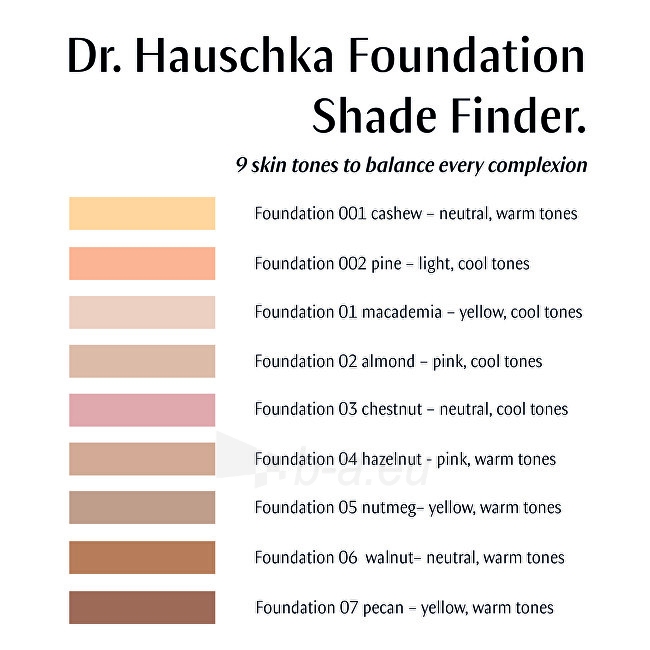 Makiažo pagrindas Dr. Hauschka Nourishing Makeup with Mineral Pigments (Foundation) 30 ml 01 Macadamia paveikslėlis 4 iš 9