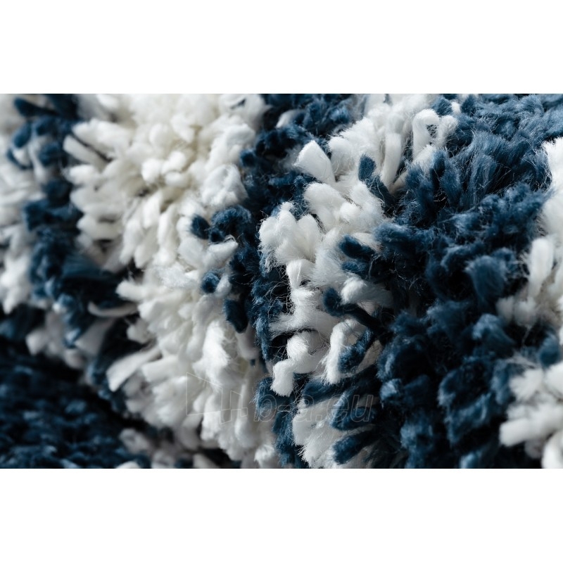 Mėlynas dryžuotas ilgo plauko kilimas UNION | 120x170 cm paveikslėlis 13 iš 16