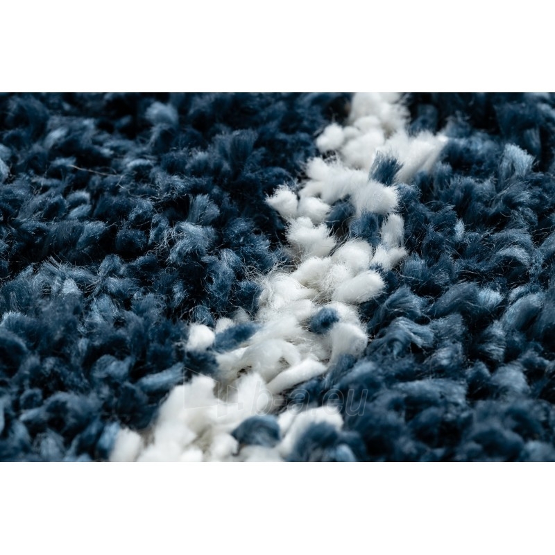 Mėlynas dryžuotas ilgo plauko kilimas UNION | 120x170 cm paveikslėlis 7 iš 16