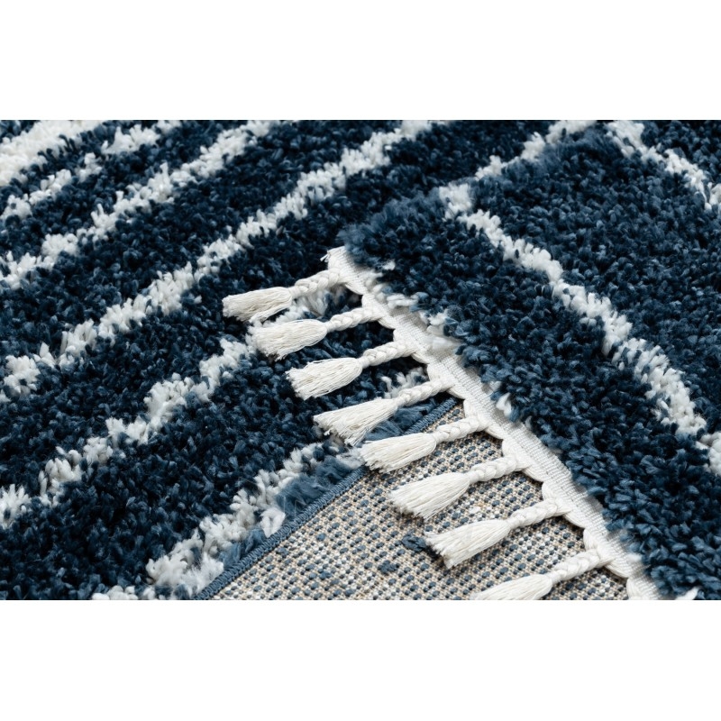 Mėlynas dryžuotas ilgo plauko kilimas UNION | 80x150 cm paveikslėlis 15 iš 16