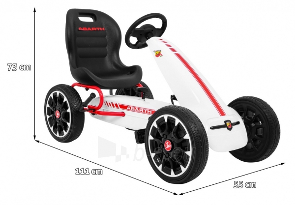 Minamas kartingas Gokart ABARTH, baltas paveikslėlis 11 iš 12