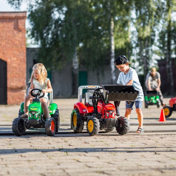 Minamas traktorius Falk Red Supercharger su priekaba, raudonas paveikslėlis 3 iš 10