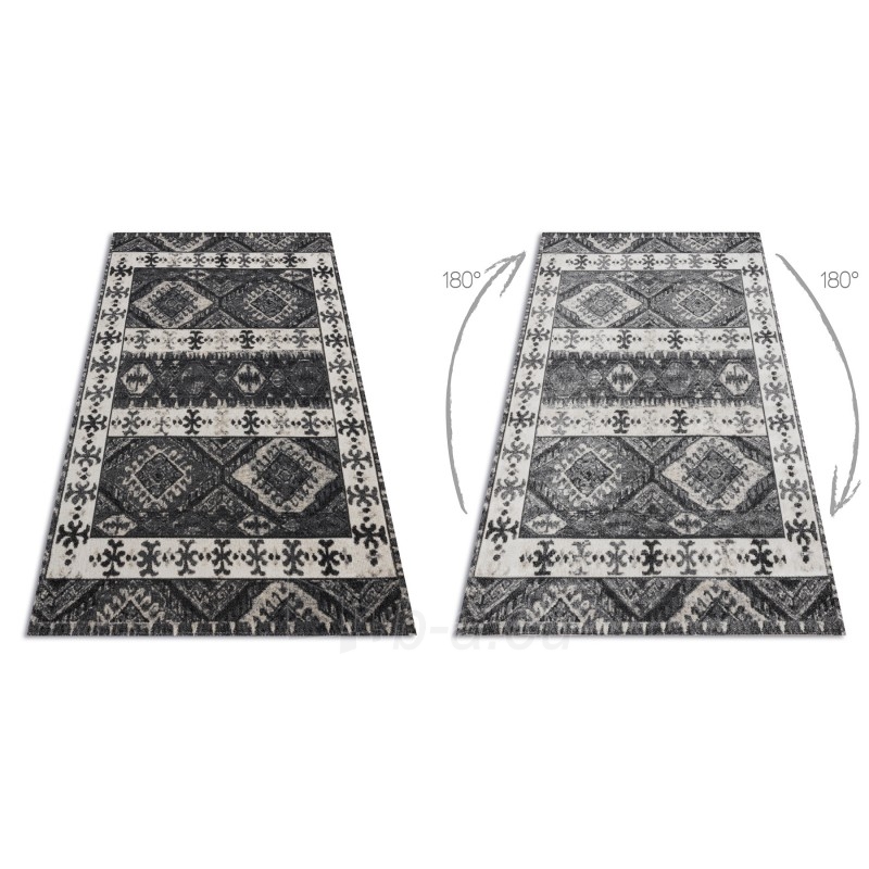 Modernus kilimas su juodos spalvos akcentais MUNDO Etnic | 80x250 cm paveikslėlis 2 iš 16