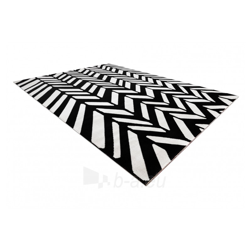 Modernus lauko kilimas su juodais akcentais MUNDO Chevron | 120x170 cm paveikslėlis 3 iš 16