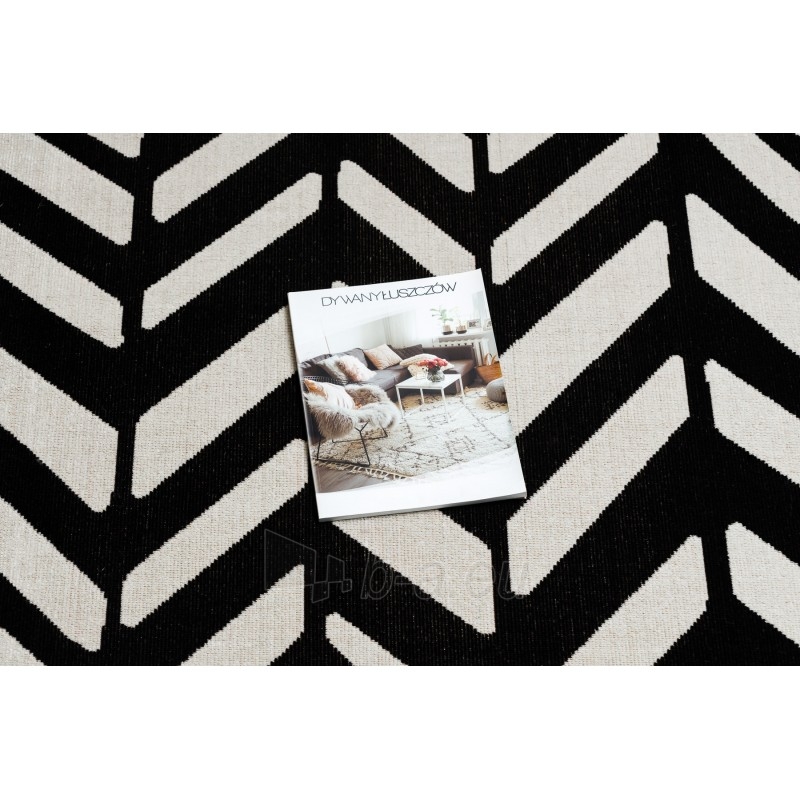 Modernus lauko kilimas su juodais akcentais MUNDO Chevron | 140x190 cm paveikslėlis 1 iš 16
