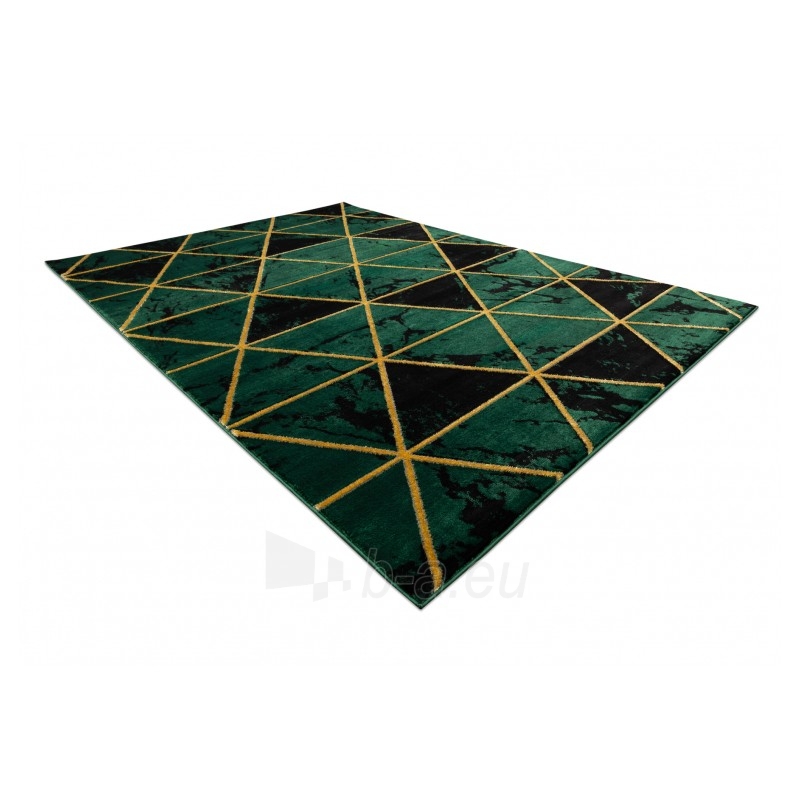 Modernus žalias kilimas su aukso akcentais EMERALD | 120x170 cm paveikslėlis 4 iš 16