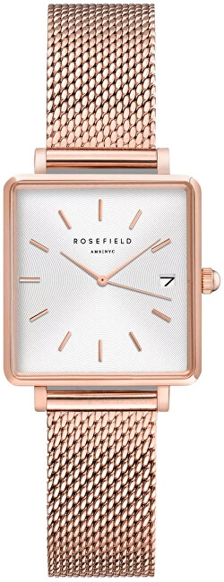 Women's watches Rosefield The Mini Boxes XS White Sunray Mesh Rose gold QMWMRG-Q040 paveikslėlis 1 iš 2