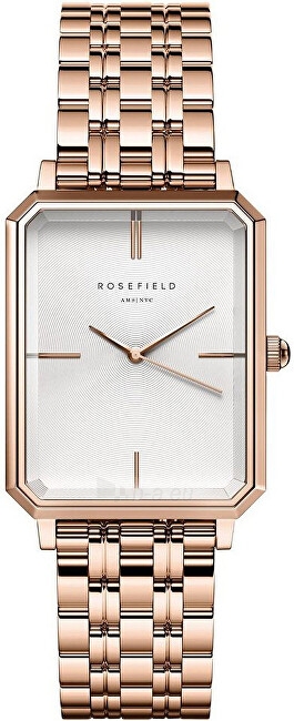 Женские часы Rosefield The Octagon White Sunray Steel Rose Gold OCWSRG-O42 paveikslėlis 1 iš 5