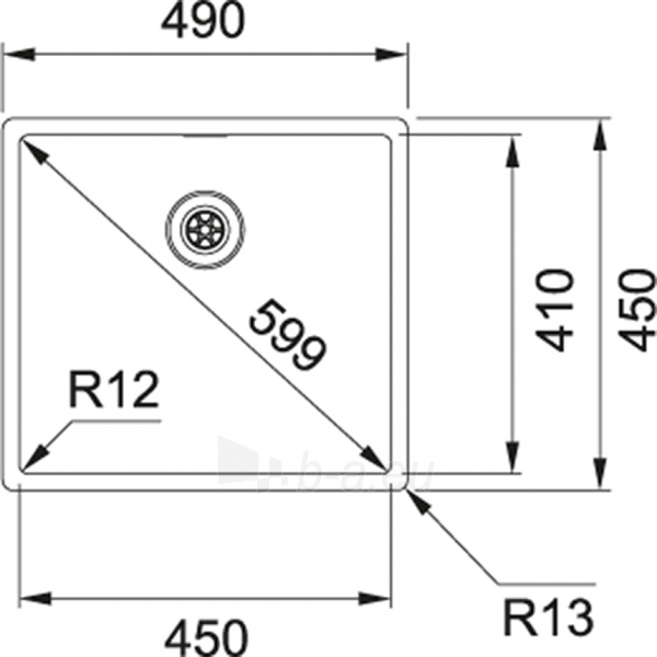 Nerūdijančio plieno plautuvė Franke Box, BXX 210/110-45, rankinis ventilis paveikslėlis 2 iš 2