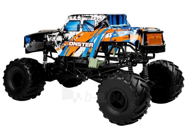 Nuotoliniu būdu valdomas automobilis "Rock Crawler 4x4", oranžinis paveikslėlis 4 iš 5