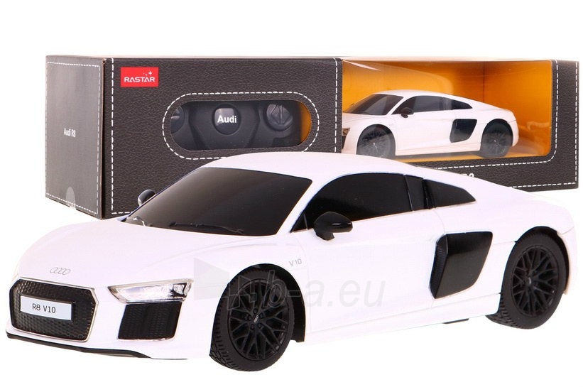 Nuotoliniu būdu valdomas automobilis Audi R8, 1:24, baltas paveikslėlis 1 iš 6