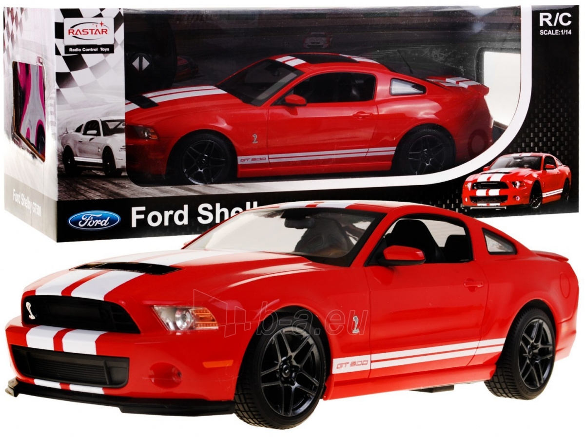 Nuotoliniu būdu valdomas automobilis Ford Shelby Mustang GT500, 1:14, raudonas paveikslėlis 1 iš 6