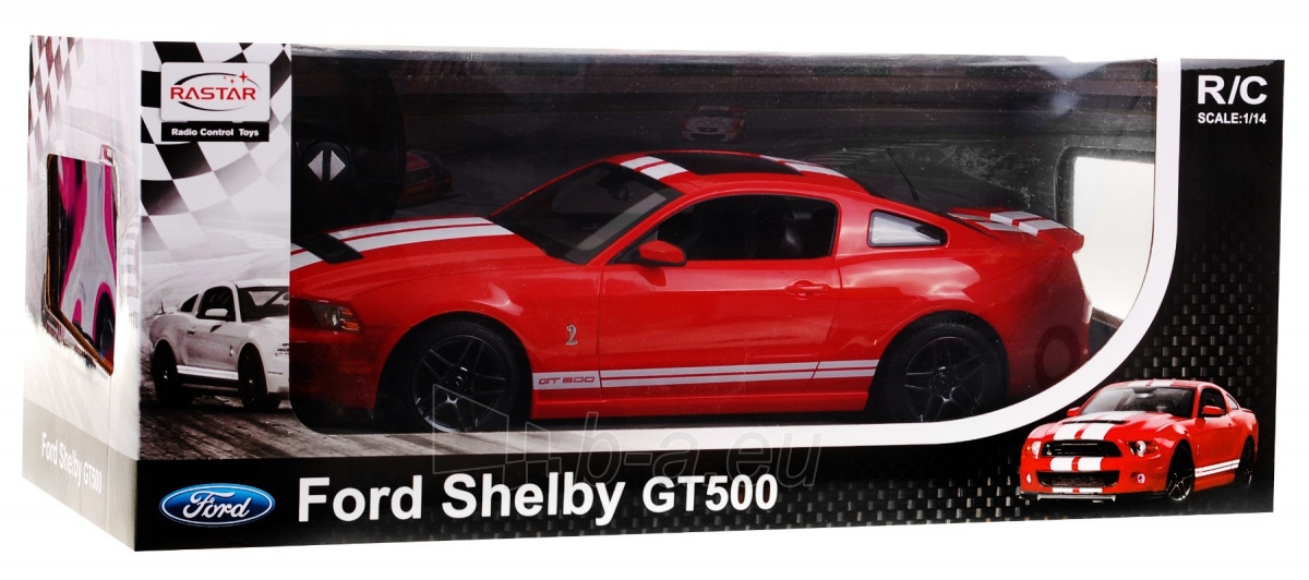 Nuotoliniu būdu valdomas automobilis Ford Shelby Mustang GT500, 1:14, raudonas paveikslėlis 5 iš 6