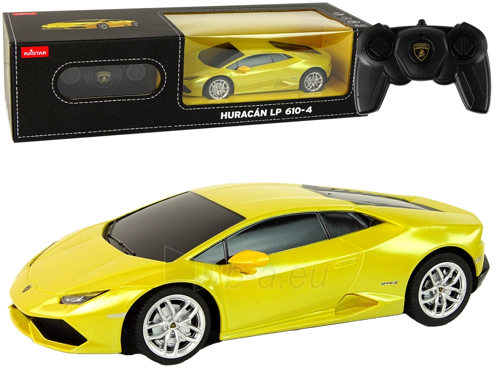 Nuotoliniu būdu valdomas automobilis Lamborghini Huracan, 1:24, geltonas paveikslėlis 1 iš 7