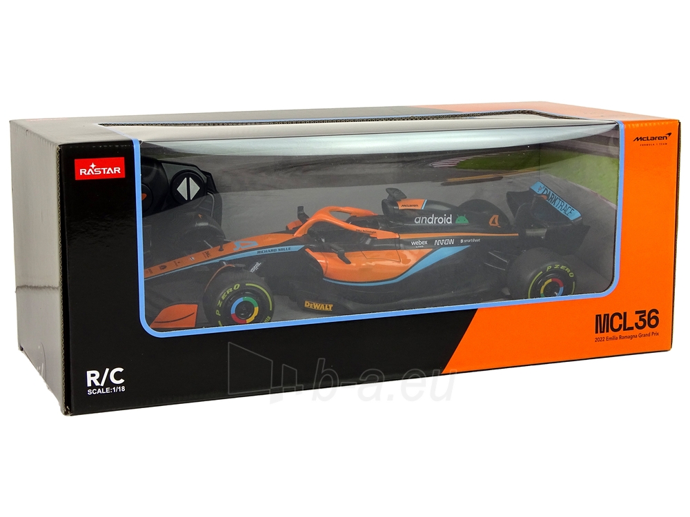 Nuotoliniu būdu valdomas automobilis Mercedes-AMG F1, 1:18, oranžinis paveikslėlis 6 iš 7