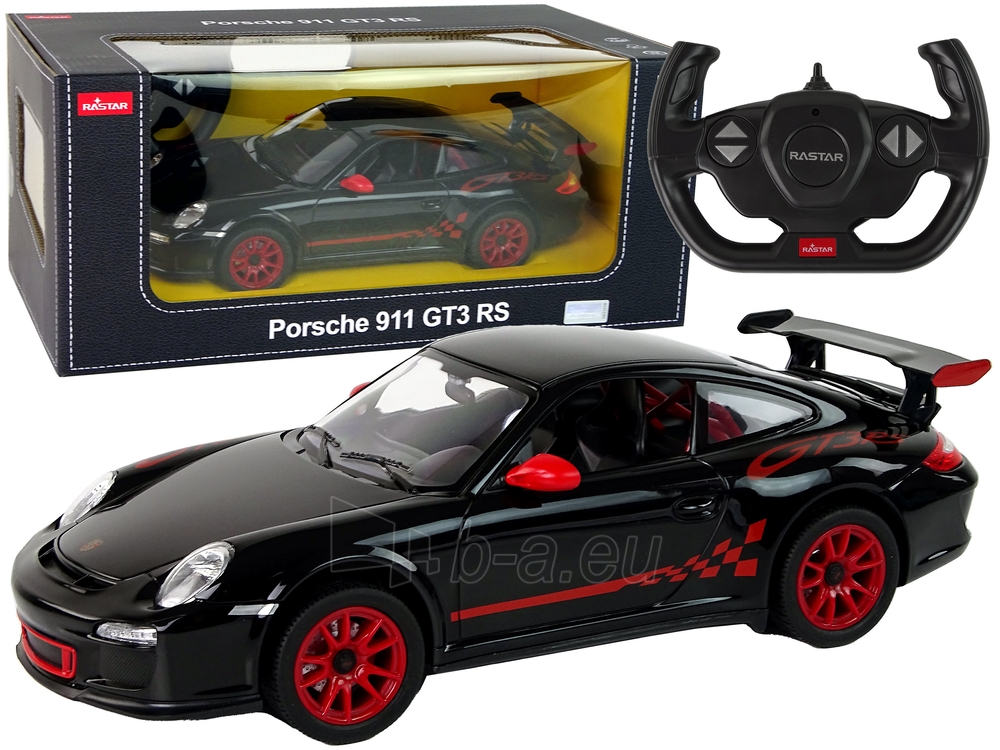 Nuotoliniu būdu valdomas automobilis Porsche 911 GT3 RS, 1:14, juodas paveikslėlis 1 iš 7