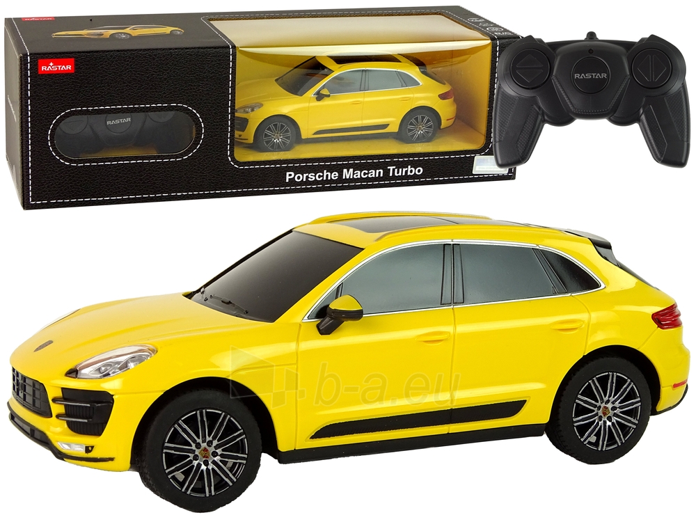 Nuotoliniu būdu valdomas automobilis Porsche Macan Turbo, 1:24, geltonas paveikslėlis 1 iš 6