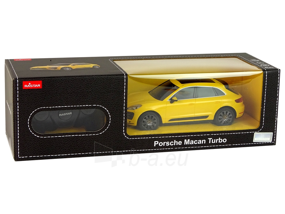 Nuotoliniu būdu valdomas automobilis Porsche Macan Turbo, 1:24, geltonas paveikslėlis 6 iš 6