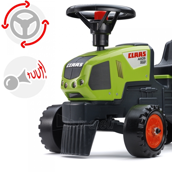 Paspiriamas traktorius su priekaba - Baby Claas Axos 310, žalias paveikslėlis 7 iš 8