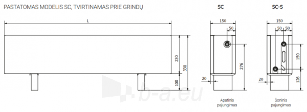 Pastatomas konvektorius SC 120x15x23 paveikslėlis 5 iš 5