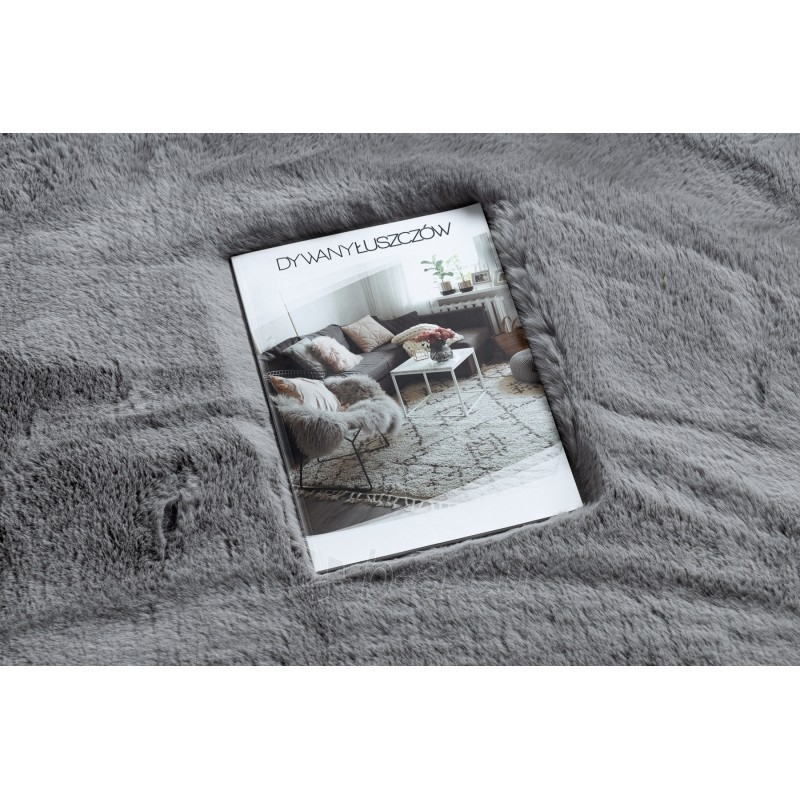 Pilkas kailio imitacijos kilimas TEDDY | 160x220 cm paveikslėlis 1 iš 16