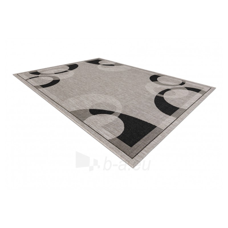 Pilkas kilimas su juodos spalvos raštais FLOORLUX | 60x110 cm paveikslėlis 3 iš 17