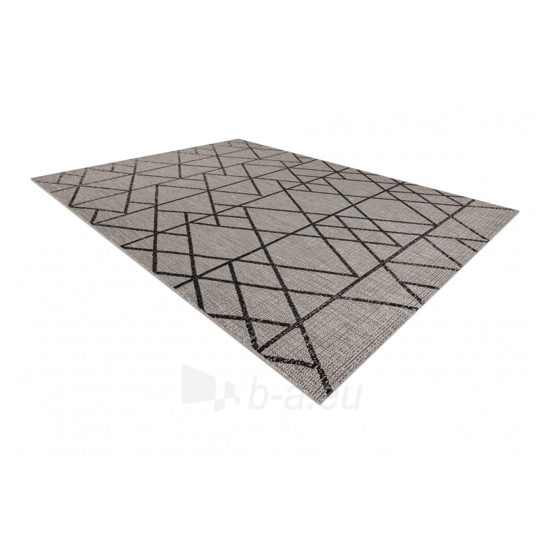 Pilkas sizalio kilimas FLOORLUX Geometry | 120x170 cm paveikslėlis 3 iš 17