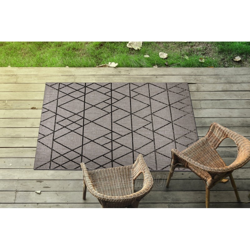 Pilkas sizalio kilimas FLOORLUX Geometry | 60x110 cm paveikslėlis 4 iš 17