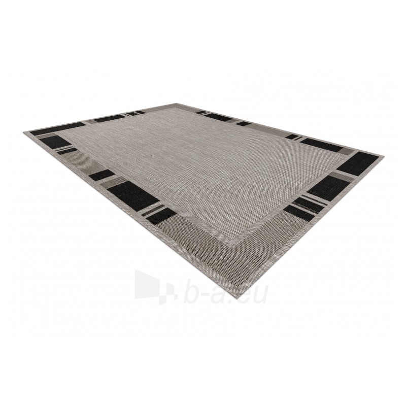 Pilkas sizalio kilimas su juoda kraštine FLOORLUX | 60x110 cm paveikslėlis 3 iš 17