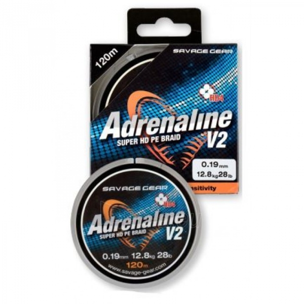 Pintas Valas 4-gijų SG HD4 Adrenaline V2 0.19mm 120m, 0.10 mm paveikslėlis 1 iš 1