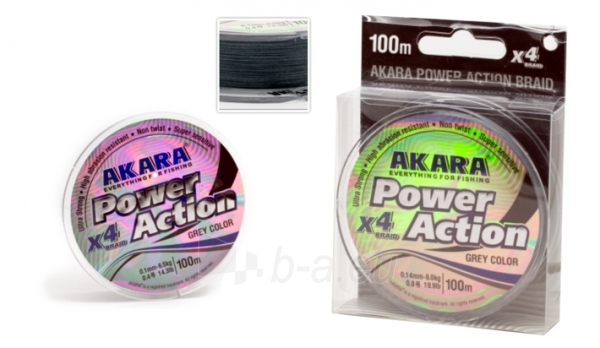 Pintas Valas AKARA Power Action X-4 Pilkas 100m, 0.10 mm paveikslėlis 1 iš 1