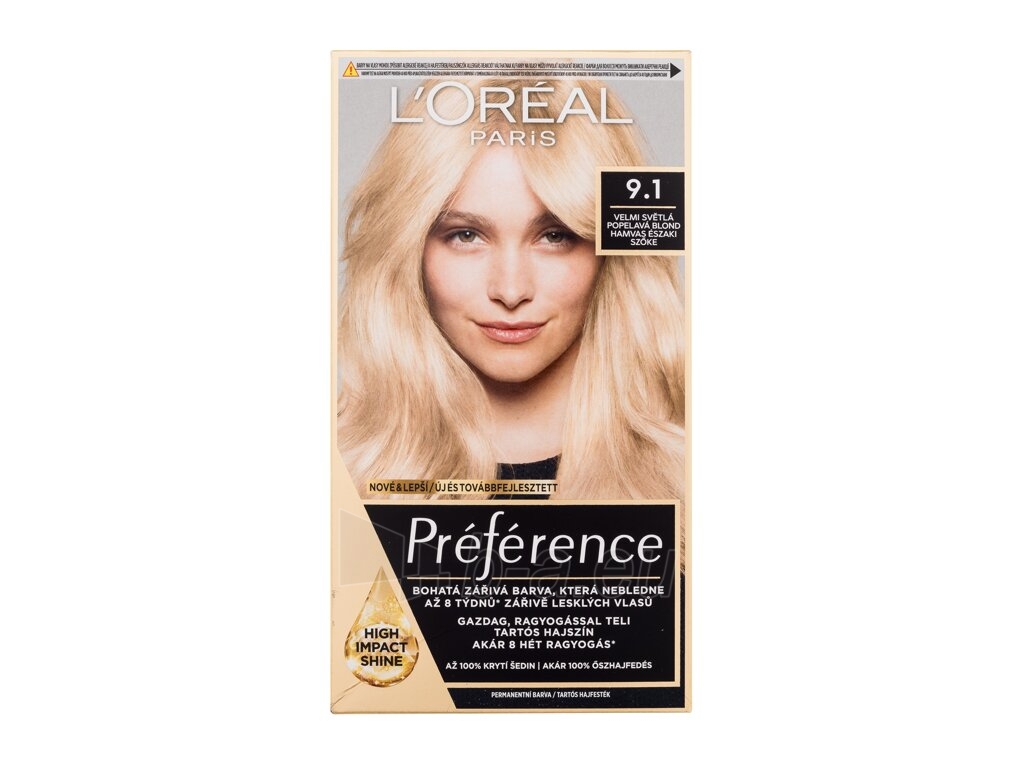 Plaukų dažai L´Oréal Paris Préférence 9,1 Oslo Hair Color 60ml paveikslėlis 2 iš 2