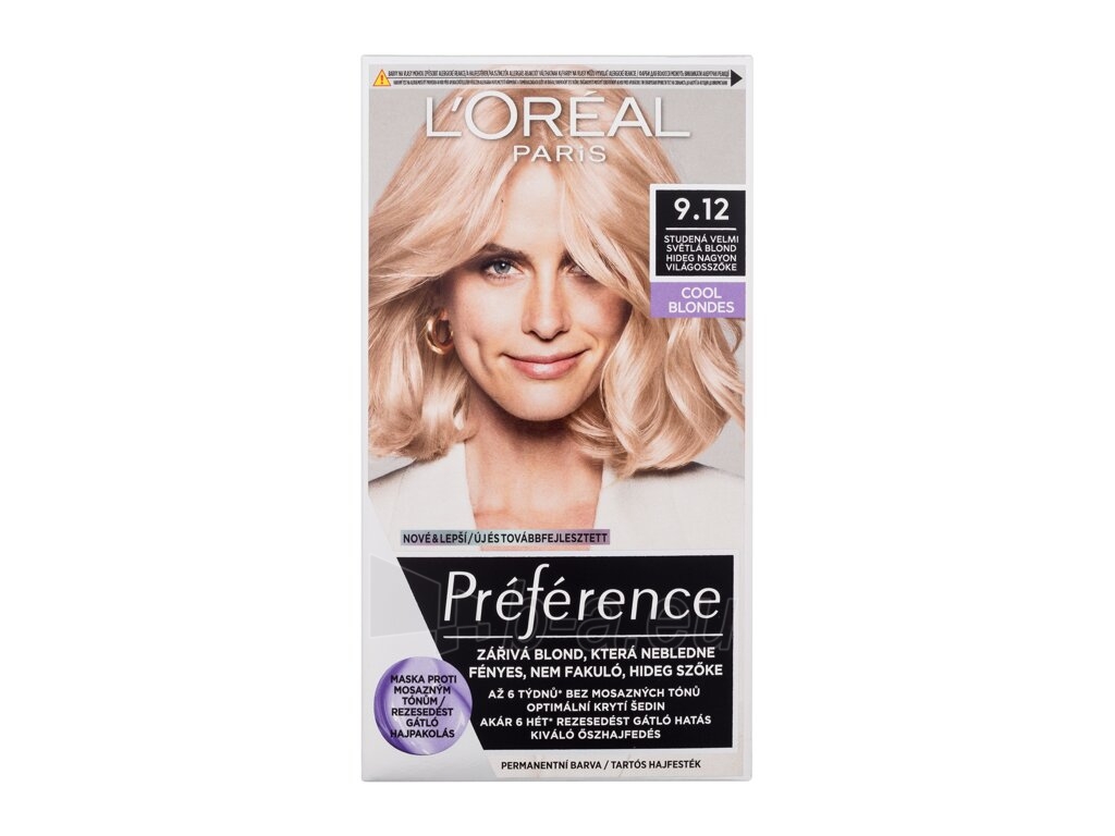 Plaukų dažai L´Oréal Paris Préférence 9,12 Siberia Hair Color 60ml Cool Blondes paveikslėlis 2 iš 2