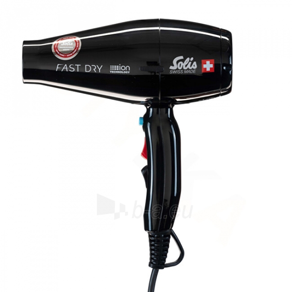 Plaukų džiovintuvas Solis Fast Dry Black hair dryer paveikslėlis 1 iš 2