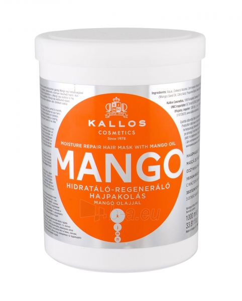 Plaukų kaukė Kallos Cosmetics Mango Hair Mask 1000ml paveikslėlis 1 iš 1