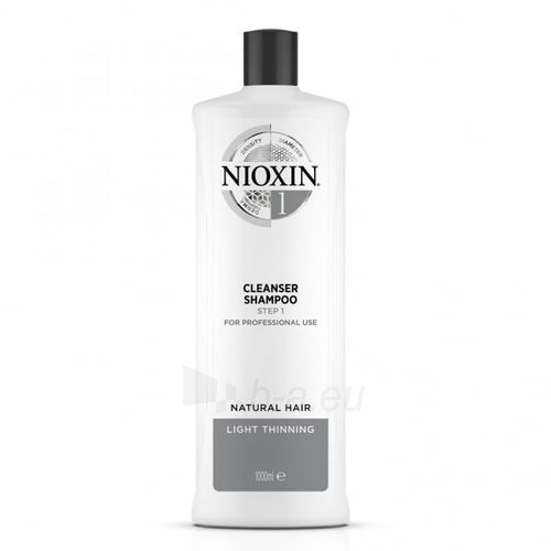 Plaukų šampūnas Nioxin Cleansing shampoo for fine natural hair thinning slightly System 1 (Fine Hair Cleanser Normal To Thin Looking) 1000 ml paveikslėlis 1 iš 3