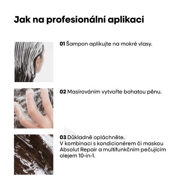 Šampūnas L´Oréal Professionnel Serum Expert Absolut Repair Gold Quinoa + Protein (Instant Resurfacing Shampoo) - 300 ml paveikslėlis 8 iš 8