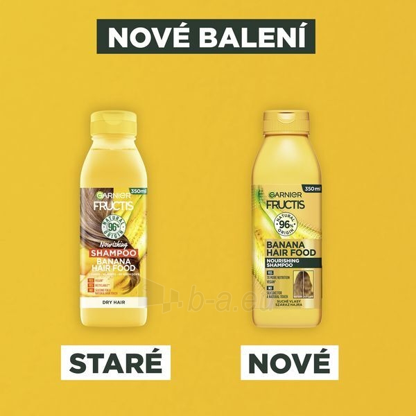 Šampūnas sausiems plaukams Garnier Fructis Hair Food (Banana Nourishing) 350 ml paveikslėlis 2 iš 5