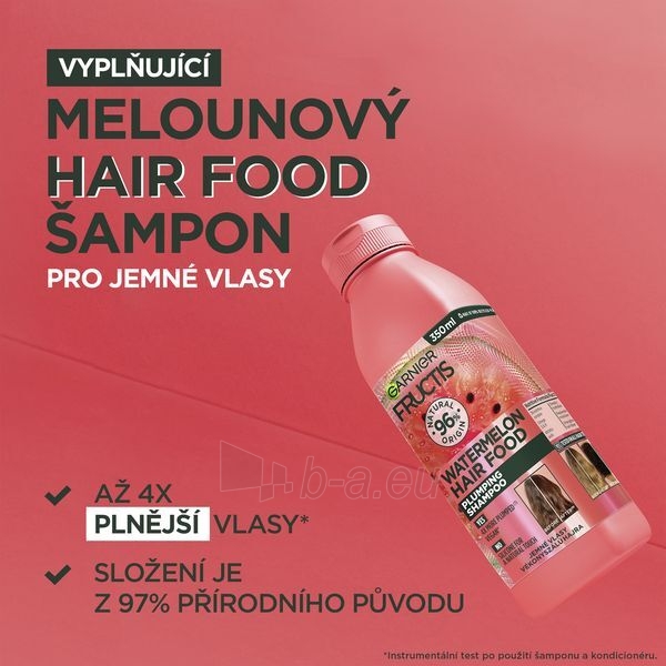 Šampūnas trapiems plaukams Garnier Fructis (Watermelon Plumping Shampoo) 350 ml paveikslėlis 8 iš 10