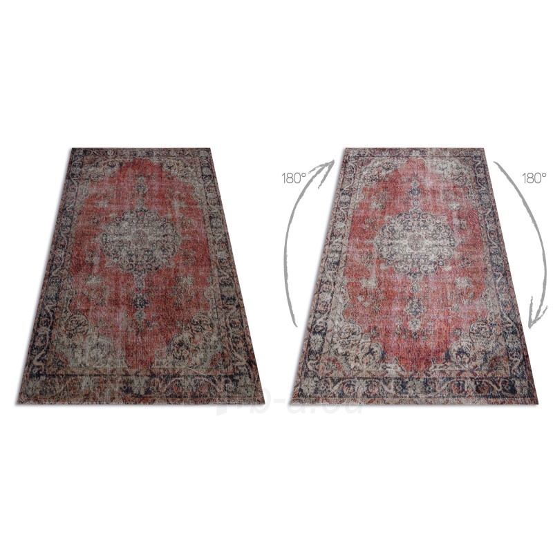 Sendinto dizaino lauko kilimas su raudonais akcentais MUNDO | 80x250 cm paveikslėlis 2 iš 16