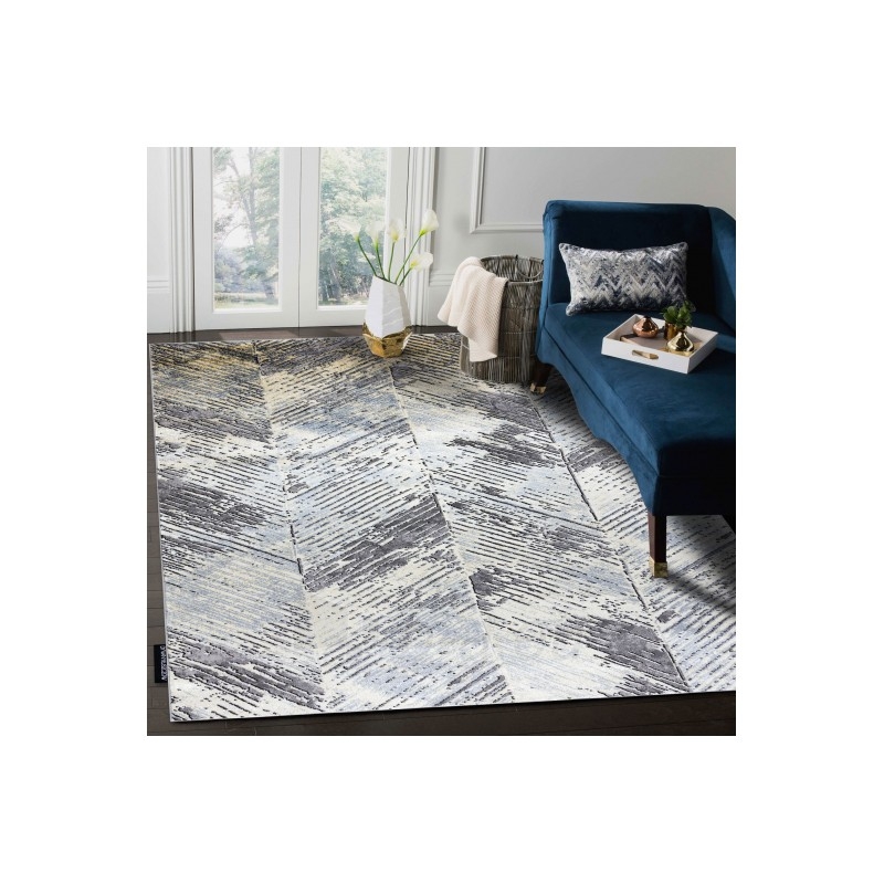 Sendinto dizaino struktūrinis kilimas DE LUXE Chevron | 120x170 cm paveikslėlis 10 iš 13