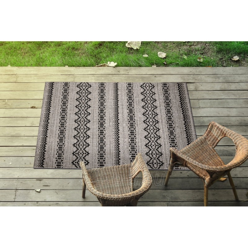 Sizalio kilimas su juodais raštais FLOORLUX | 60x110 cm paveikslėlis 4 iš 17