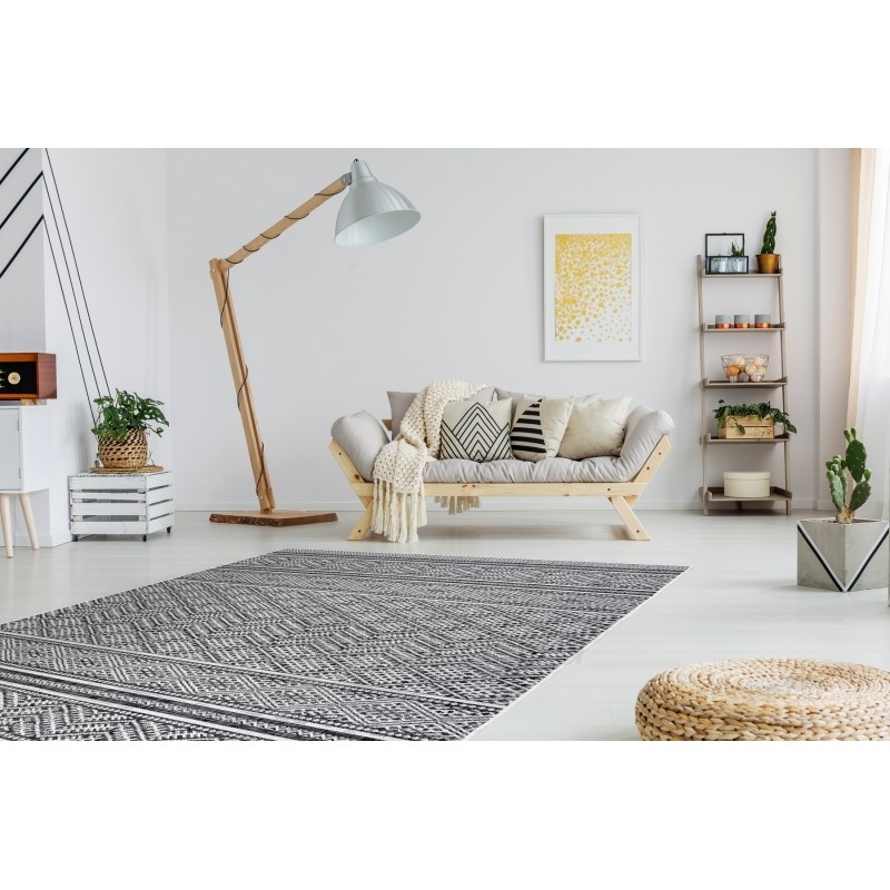 Sizalio kilimas su juodais raštais SION Boho | 60x200 cm paveikslėlis 4 iš 16